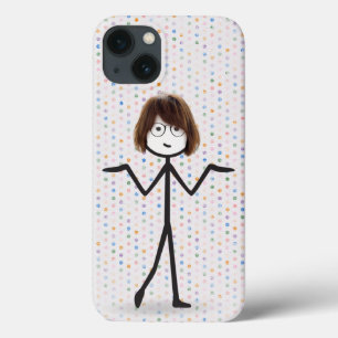 Stabmädchen mit Brille auf Punkten   Case-Mate iPhone Hülle