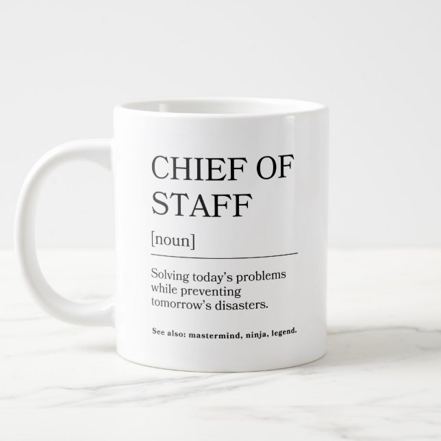 Stabschef | Lustiges Definition Danke-Geschenk  Jumbo-Tasse (Links)