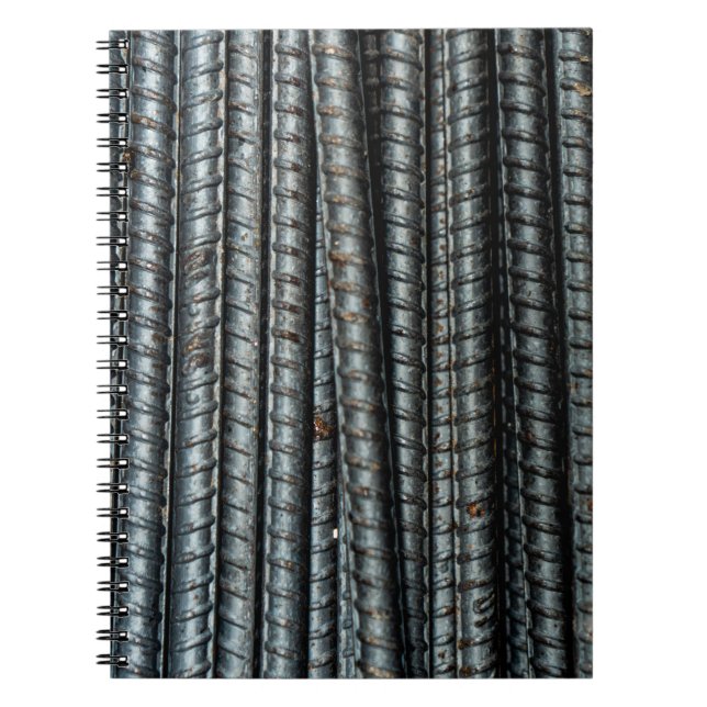 Stabstahl aus schwarzem Metall Notizblock (Vorderseite)