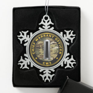Stabsunteroffizier 5 CW5 Schneeflocken Zinn-Ornament