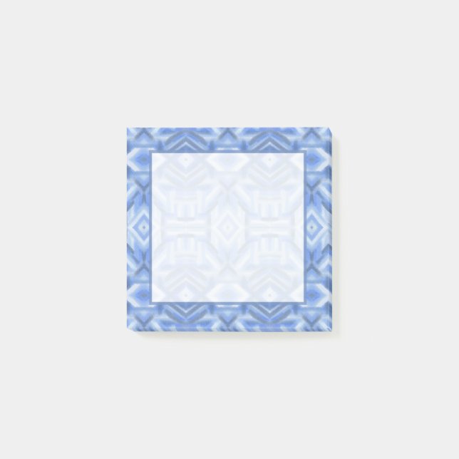 Staccato Blaue Abstrakte Weiche Pastellkunst Post-it Klebezettel (Vorderseite)