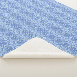 Staccato Blaue Abstrakte Weiche Pastellkunst Sherpadecke