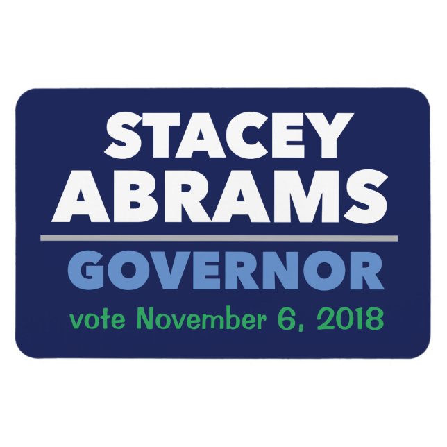 Stacey Abrams Governor Auto Magnet mit Datum! (Horizontal)