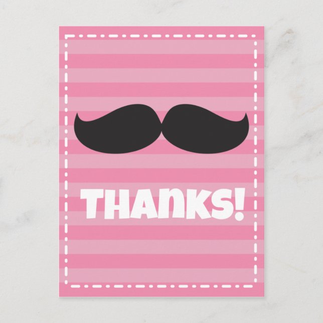 Stache Pink Postkarte (Vorderseite)