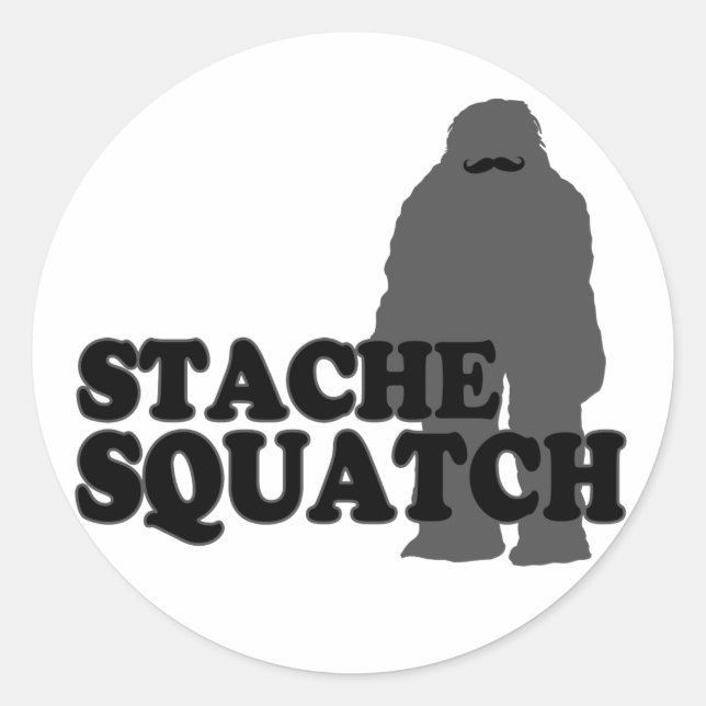Stache Squatch Runder Aufkleber (Vorderseite)