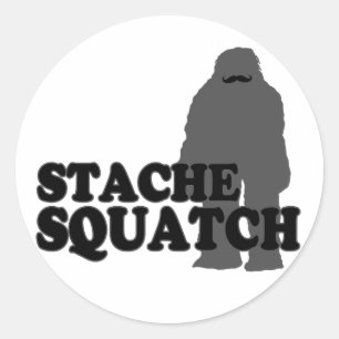 Stache Squatch Runder Aufkleber