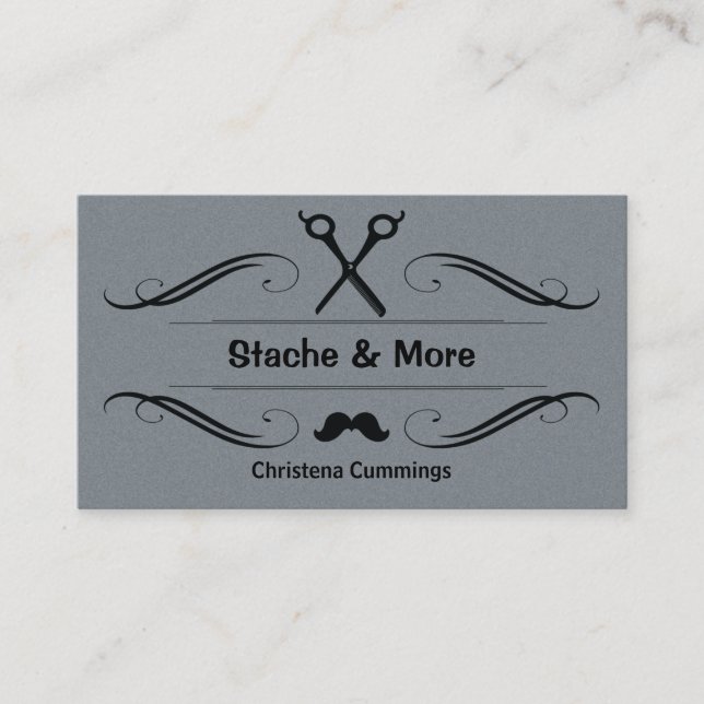 Stache und mehr Friseursalon-Visitenkarte Visitenkarte (Vorderseite)