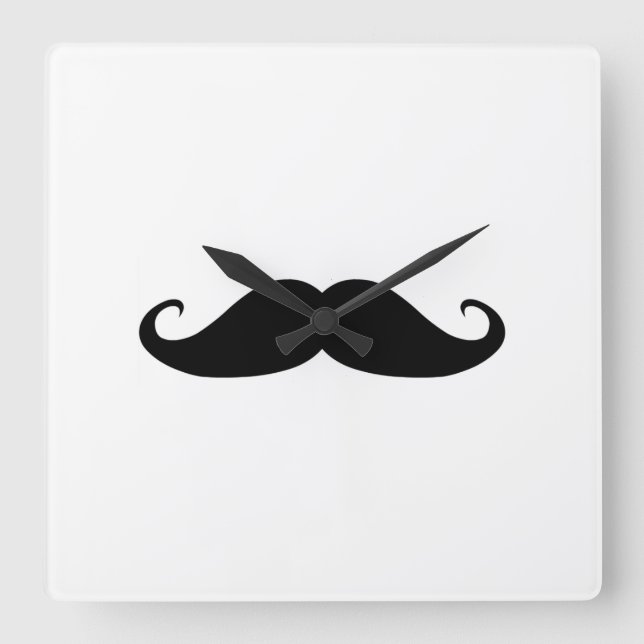 Stache Zeit Quadratische Wanduhr (Vorderseite)