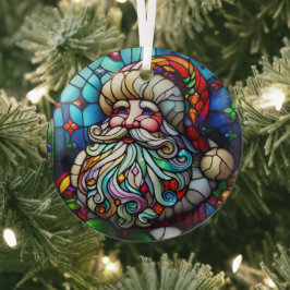 Stached Glass Santa Claus Ornament Aus Glas