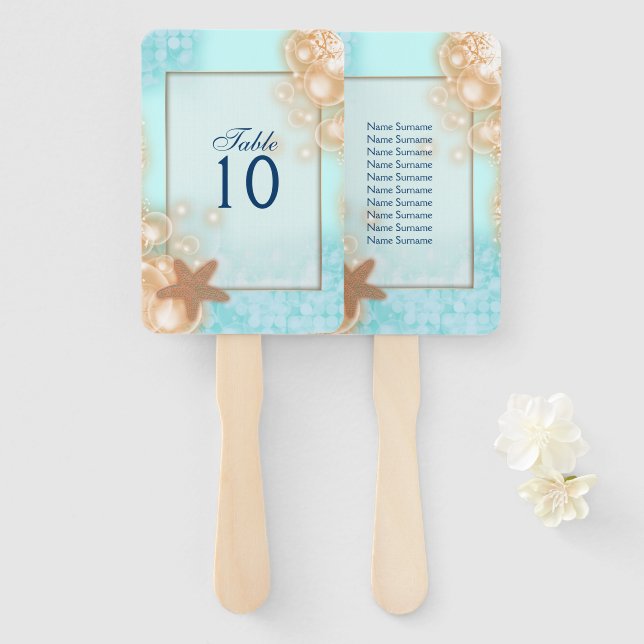 Stachelblasen mit blauorangefarbenem Tisch Fächer (Vorne und Hinten)