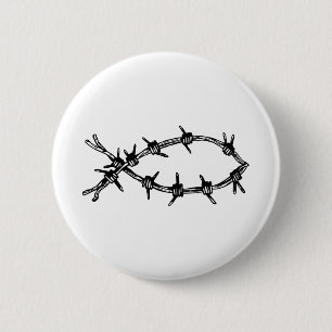 Stacheldraht-Fische Button