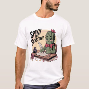 Stacheliger aber sensibler Kaktus-Dichter Retro T-Shirt