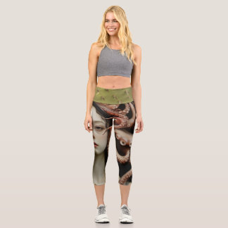 Stacheliger Oktopus Verzauberte Dunkle Ozeanische Capri Leggings