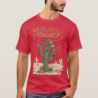 Stacheliger Partner Der härteste Kaktus-Cowboy im T-Shirt
