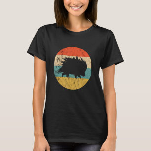 Stachelschwein Retro Vintage Feder Schwein Wirbels T-Shirt