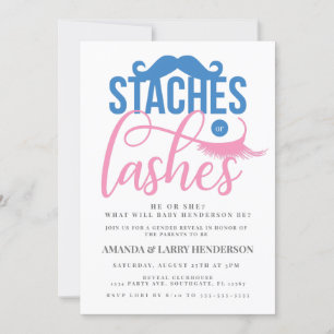 Staches oder Wimpern Geschlechtsenthüllung Einladung