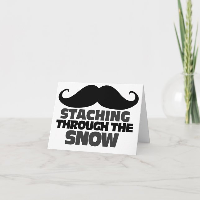 Staching durch den Schnee Feiertagskarte (Vorderseite)