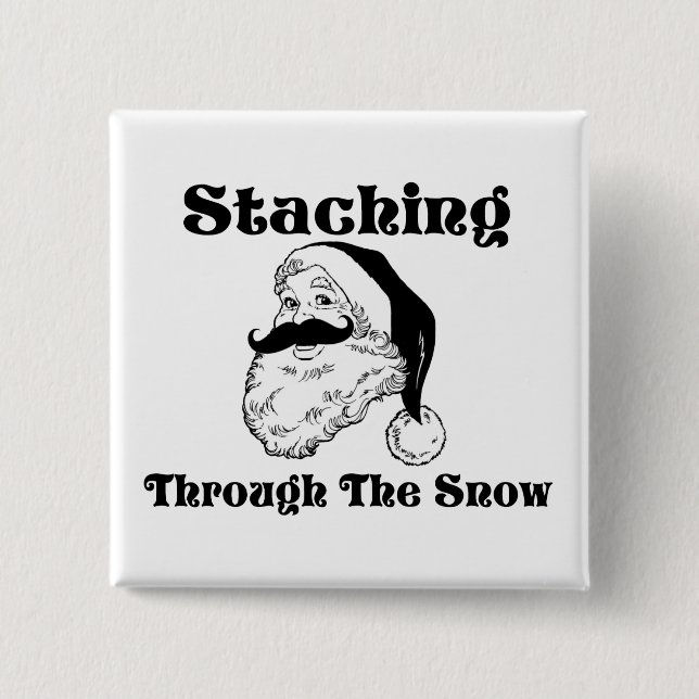 Staching durch den Schnee Sankt Button (Vorderseite)
