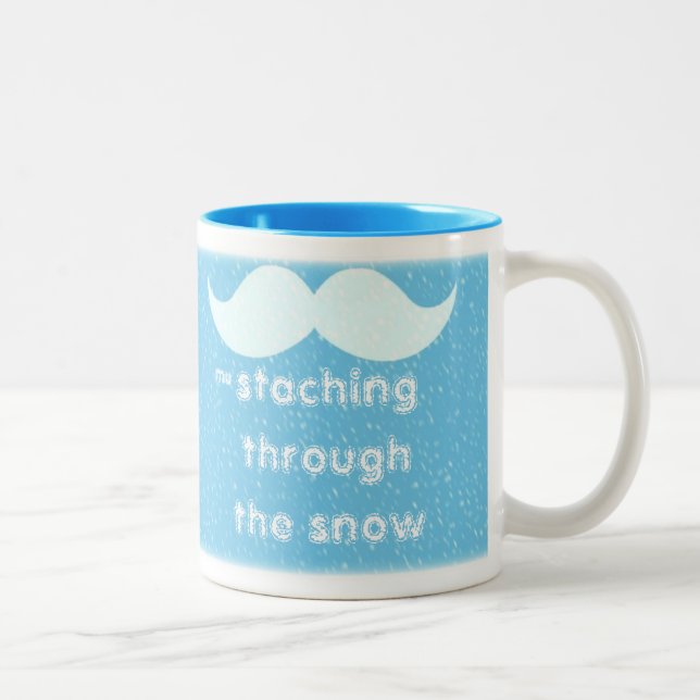 'Staching durch den Schnee Zweifarbige Tasse (Rechts)