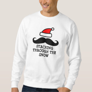 Staching durch die Schnee Weihnachtsstrickjacke Sweatshirt