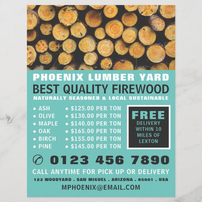 Stack aus Brennholz, Holz/Holz/Holzgarten Flyer (Vorne)