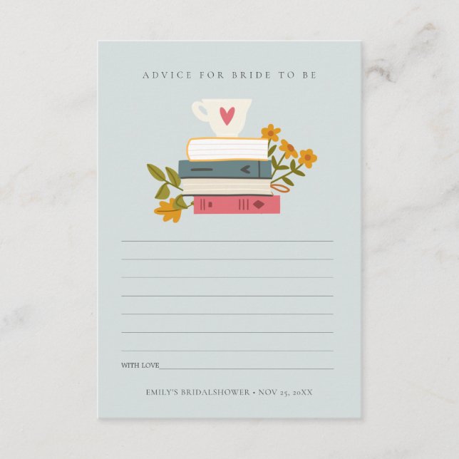 Stack Books Blumenberater für Bridge-Brautparty Begleitkarte (Vorderseite)