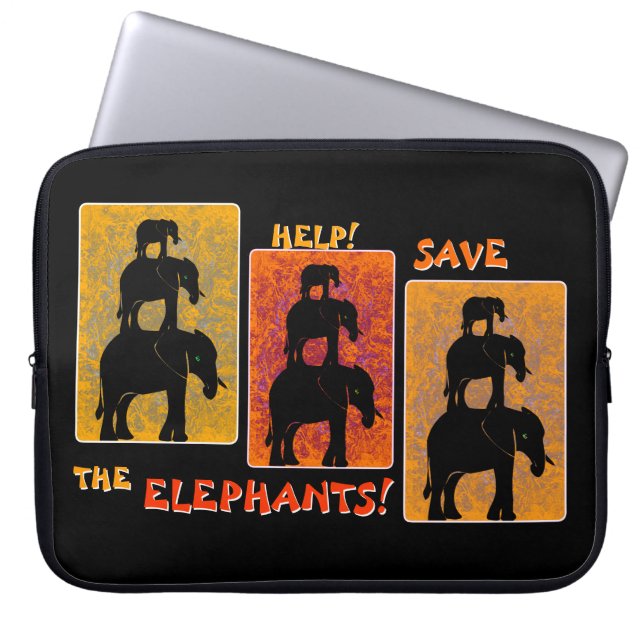 Stack O'Elephants (Personalisierte Clip On) Laptopschutzhülle (Vorderseite)