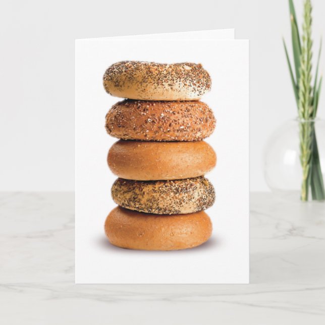 STACK OF BAGELS LOX LIEBE SESAME POPPY SEED JEDES KARTE (Vorderseite)
