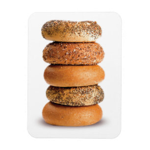 STACK OF BAGELS LOX LIEBE SESAME POPPY SEED JEDES MAGNET