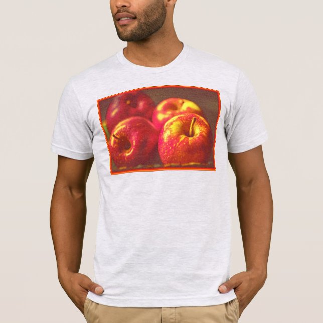 "Stack of Red Apples Fruit" Niedliches Foto. Jetzt T-Shirt (Vorderseite)