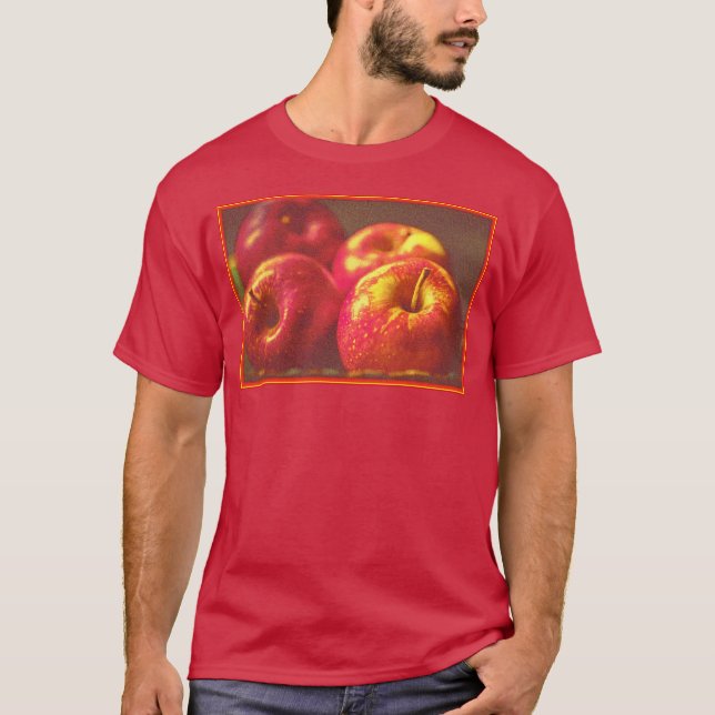 "Stack of Red Apples Fruit" Niedliches Foto. Jetzt T-Shirt (Vorderseite)