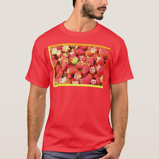 "Stack of Strawberries Fruit" Niedliches Foto. Jet T-Shirt (Vorderseite)