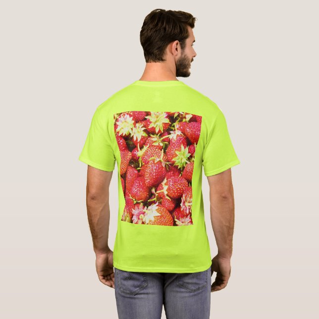 "Stack of Strawberries Fruit" Niedliches Foto. Jet T-Shirt (Schwarz voll)