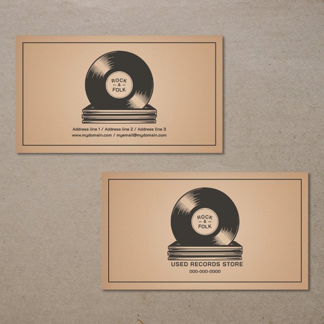 Stack of Vinyl Records Visitenkarte (Stack of Vinyl Records Business Card)