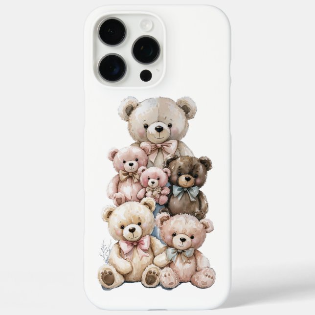 Stack von Cudddy Teddy Bears Case-Mate iPhone Hülle (Rückseite)