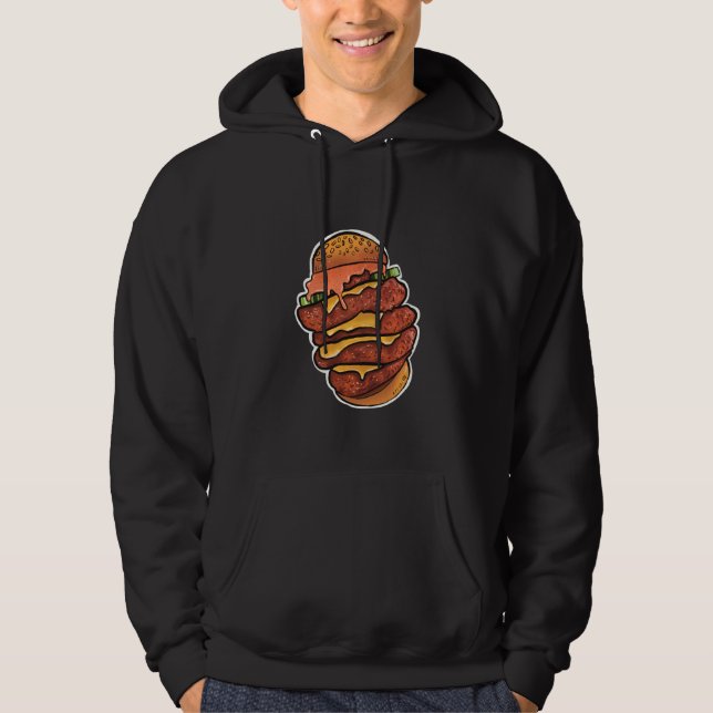 Stacked Spicy Chicken Sandwich With Sauce Illustra Hoodie (Vorderseite)