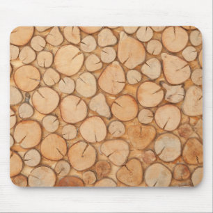 stacked tree logs mousepad