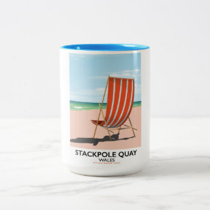 Stackpole Quay Wales Beach Travel Poster Zweifarbige Tasse
