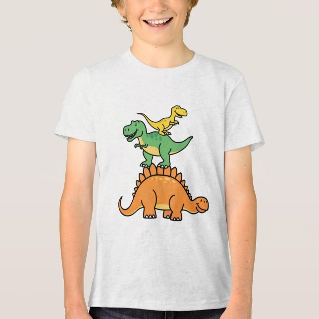 Stacks Cartoon Dinosaurier Kids T - Shirt (Vorderseite)