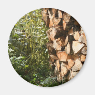 Stacks Firewood Nature Fotografy Magnet