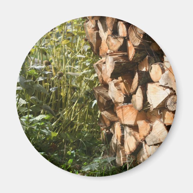 Stacks Firewood Nature Fotografy Magnet (Vorne)