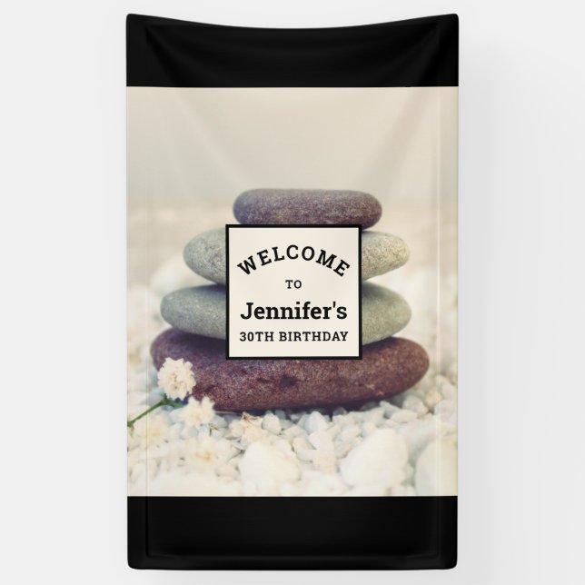 Stacks Meditative Cairn Geburtstag Banner (Vertikal)