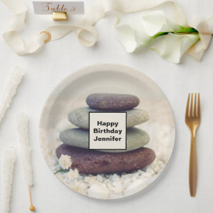 Stacks Meditative Cairn Geburtstag Pappteller
