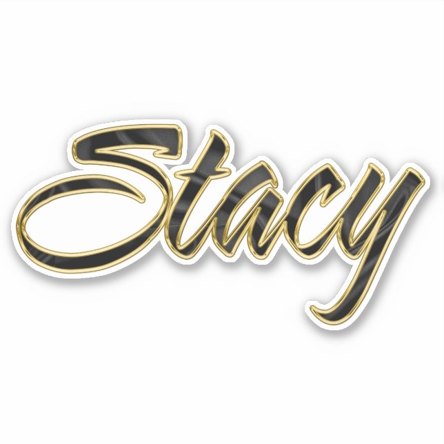 Stacy black gold Lettering Aufkleber Sticker (Vorderseite)