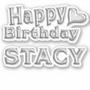 Stacy Happy Birthday silver Aufkleber Sticker