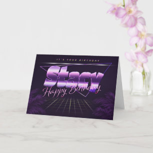 Stacy Name Vorname lila retro Karte Geburtstag