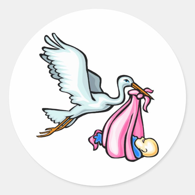 Stacy Stork Runder Aufkleber (Vorderseite)
