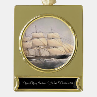 Stadt Adelaide Clipper Schiff 1800 Banner-Ornament Gold