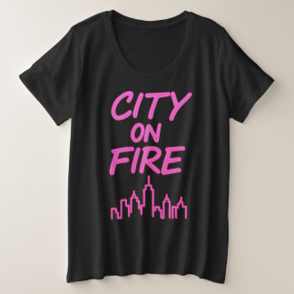 Stadt am Feuer Große Größe T-Shirt