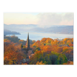 Stadt am Fluss Fotodruck